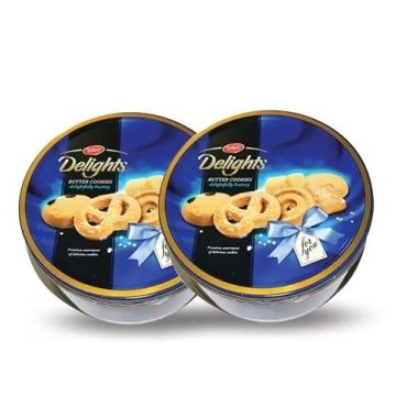 Tiffany Delights Butter Cookies 2 x 405Gm, 6 Pieces Per Carton